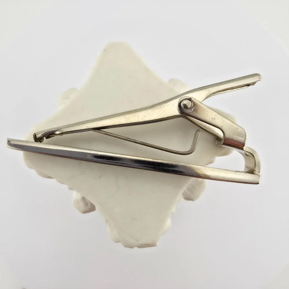 Vintage Tie Clip Tie Bar Tie Clasp Minimalist Classic Silver Tone FREE $HIP!